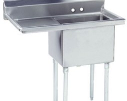 16 Gauge 1 Bowl Sink with 18? Drain Board on Left (24x24x14D)