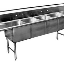 4 compartment stainless steel sink