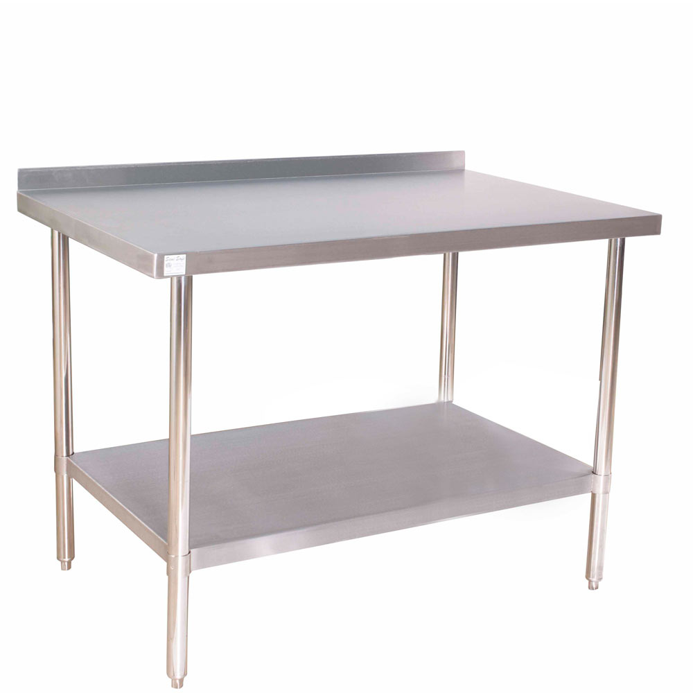 all stainless steel work table back splash 30x48