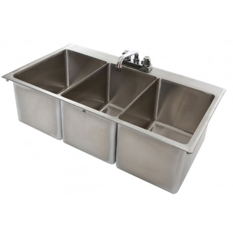 stainless steel 3 bowl drop in sink for your restaurant kitchen