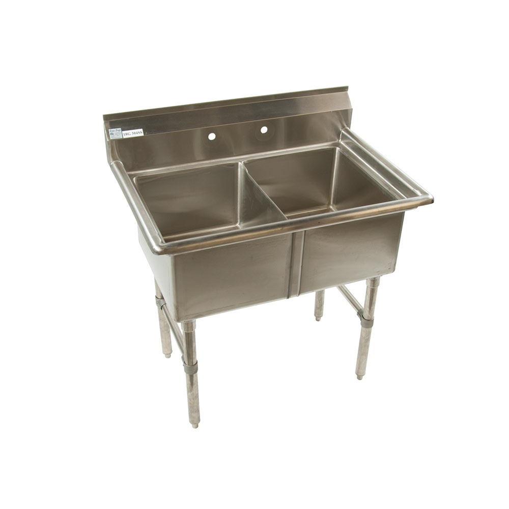 stainless steel commercial restaurant kitchen 2 bowl sink