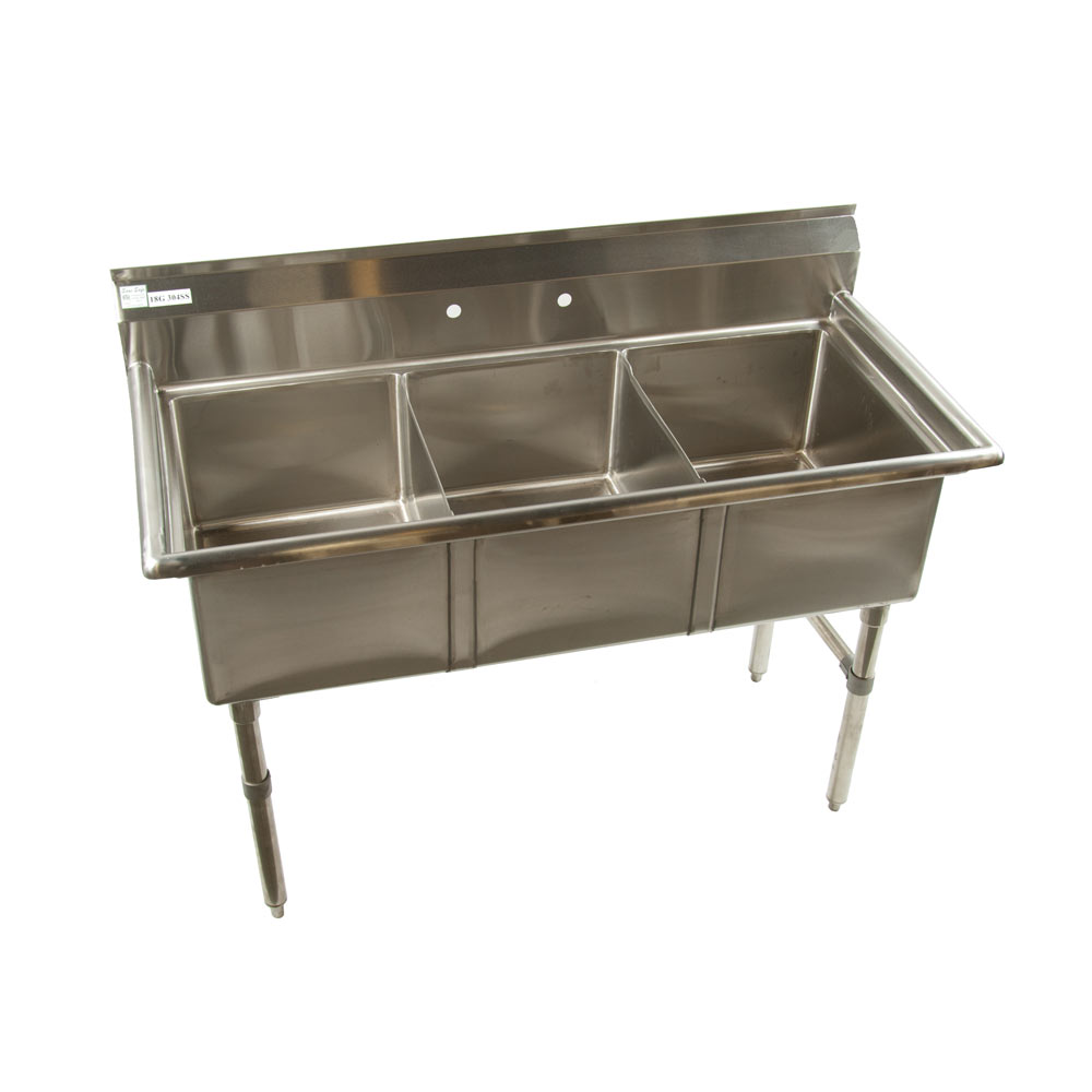 stainless steel commercial restaurant kitchen 3 bowl sink