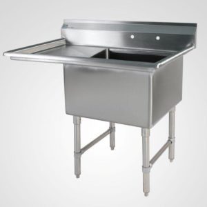 single compartment sink on left 24x24