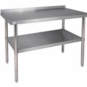 all stainless steel work table back splash 30x30