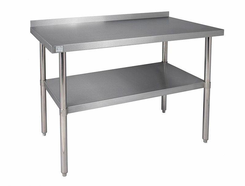 all stainless steel work table back splash 24x60
