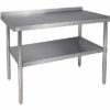 all stainless steel work table back splash 24x72