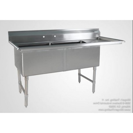 double compartment sink on right 24x24