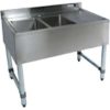 2 compartment stainless steel bar sink right