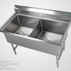 2 compartment stainless steel commercial sink 24x24