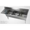 3 compartment stainless steel sink drain board left 18x24