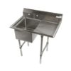 single bowl commercial veggie sink right 16x20