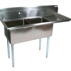 2 compartment stainless steel commercial sink right 16x20