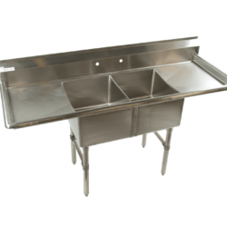 2 compartment stainless steel commercial sink double 16x20