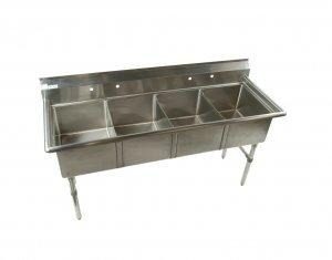 stainless steel commercial restaurant kitchen 4 bowl sink