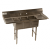 3 compartment stainless steel commercial sink double 15x15