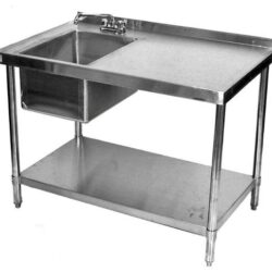 30x60 stainless steel table with prep sink on left