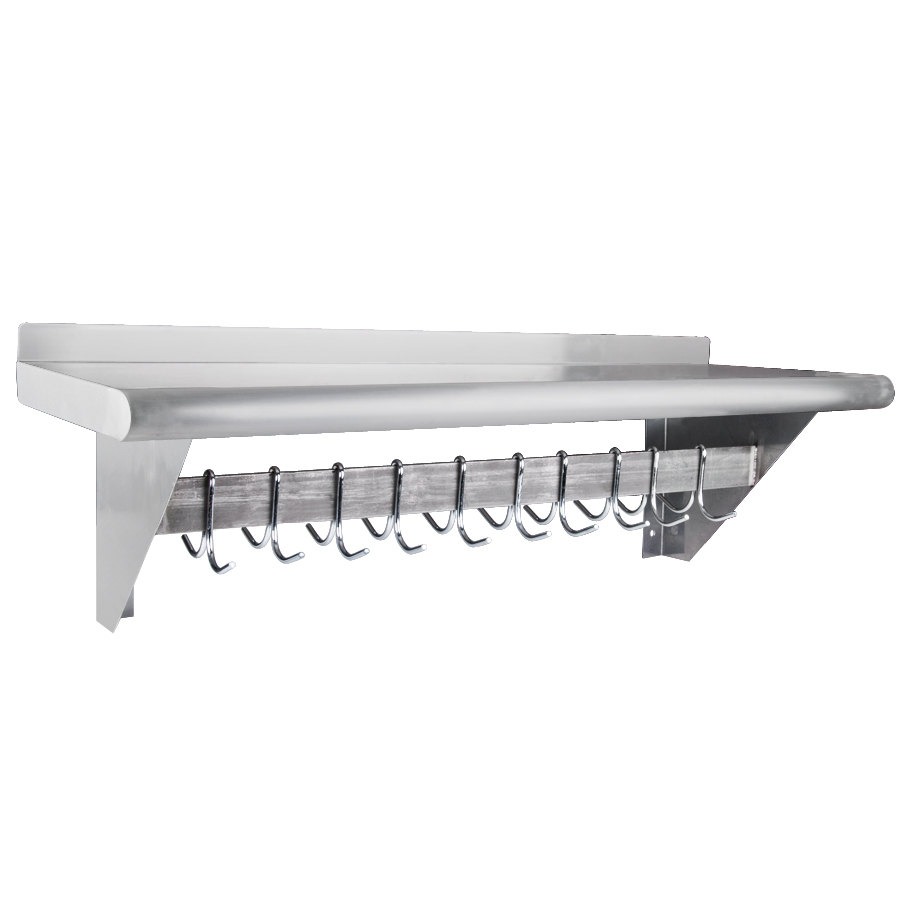 commercial wall shelf with pot rack 14x96